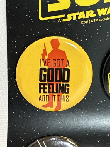 2018 Star Wars "Solo" Pinbacks, 4 On Original Card, NOS, LucasFilms - Picture 2 of 6