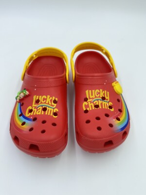 CROCS Clogs with Yellow Straps and Colorful Charms mens 9 women’s 11 Crocs x Lucky Charms Men 9 Women 11 Magically Delicious  main image 2