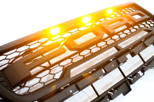 Grill Raptor Style For 2016 2017 Explorer Front Upper Mesh Grille w/ Lights ABS - Picture 6 of 10