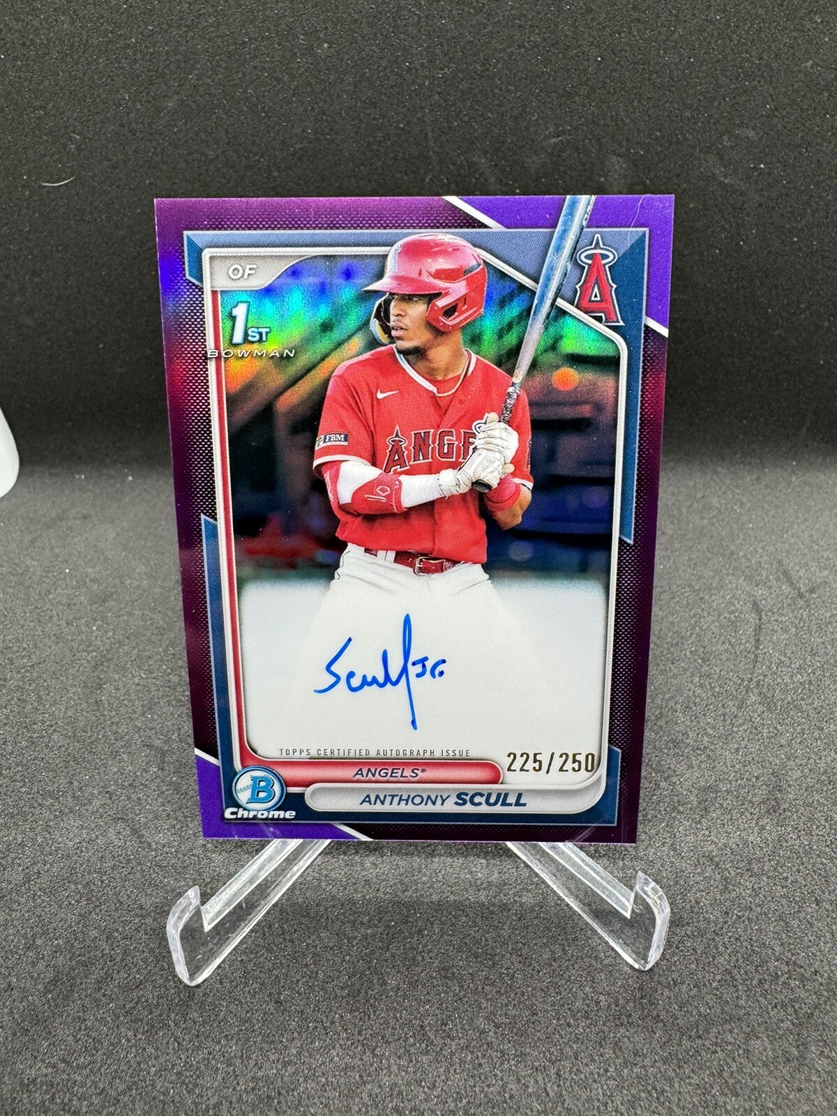 2024 Bowman Chrome Anthony Scull 1st Purple Refractor Auto /250 #CPA-AS Angels