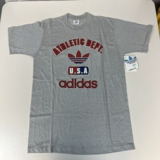 Vintage 80s Adidas Athletic Dept USA T Shirt Size Large NWT deadstock NOS Vtg