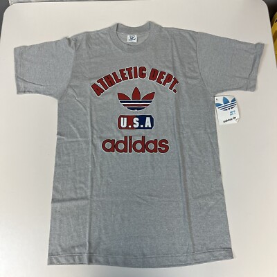 Vintage 80s Adidas Athletic Dept USA T Shirt Size Large NWT deadstock NOS  Vtg