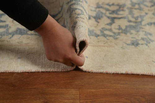 Antique Muted Traditional Low Pile 10x13 Area Rug Distressed Hand-knotted Wool - Picture 12 of 12