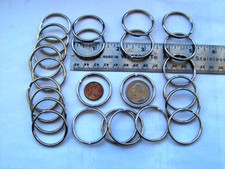 25 Nicel Plated Key Split Rings 1 3/8" 35 mm 
