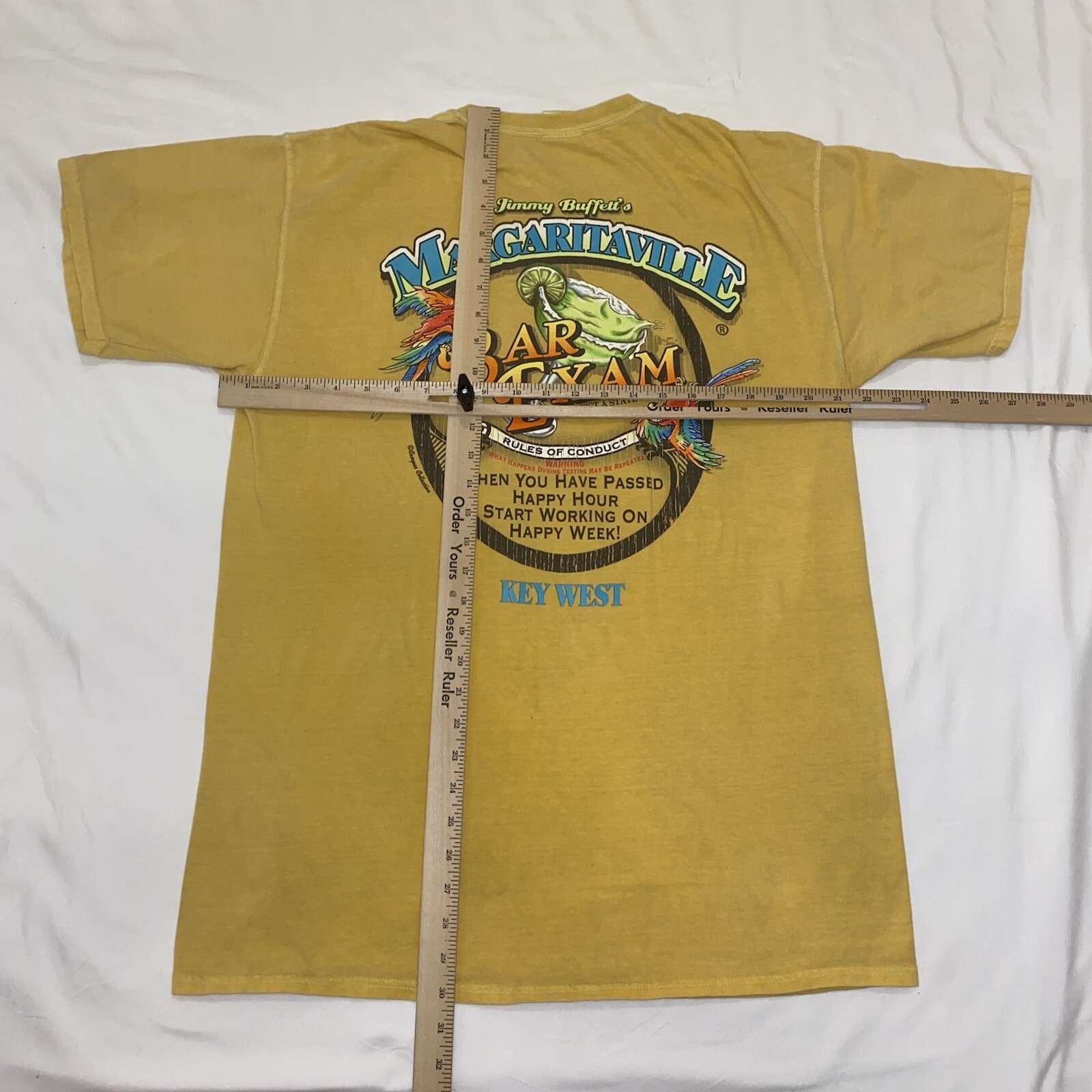 Jimmy Buffett Margaritaville Bar Exam Key West Yellow Shirt Mens Large