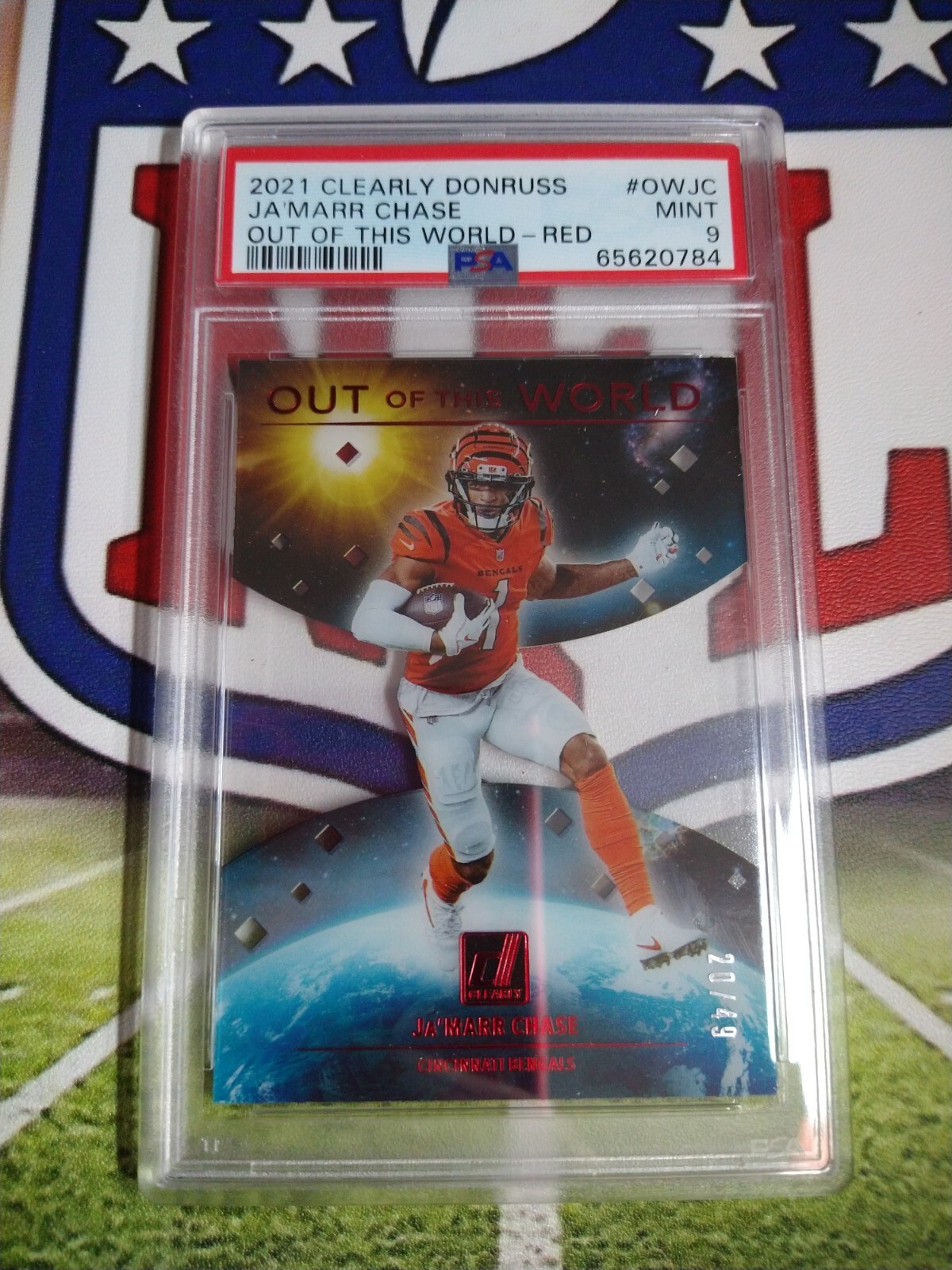 JaMarr Chase Panini Clearly Donruss Out of This World #OWJC Red