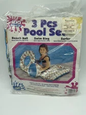 H2O Surfs Up Vinyl Surfer Air Mat Inflatable Pool Float 29” X 18” New Age 3 +