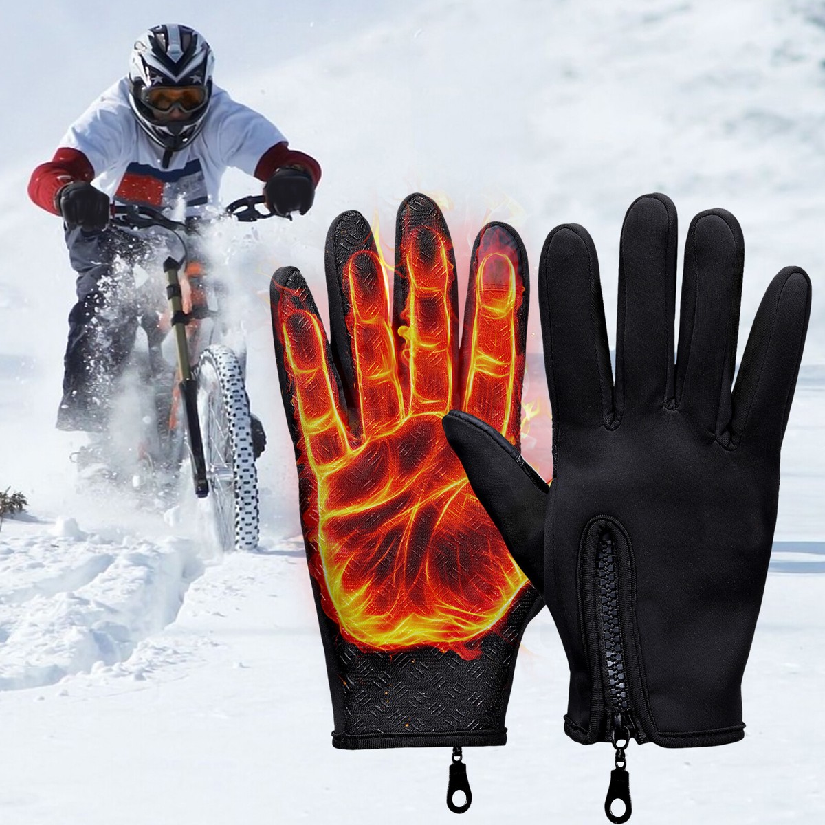 Windproof Waterproof Winter Thermal Gloves Touch Screen Warm Mittens Men  Women