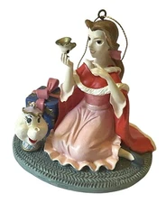1994 Disney It’s A Small World Belle Chip Mrs Potts Resin Holiday Ornament