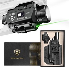 Combo de láser de luz con funda Glock 17/19, láser verde y luz táctica LED blanca