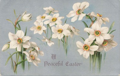 A Peaceful Easter Foil Postcard Flowers