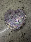 Fenton Pink Iridescent Glass Heart Shaped Trinket Box w/ Hummingbirds