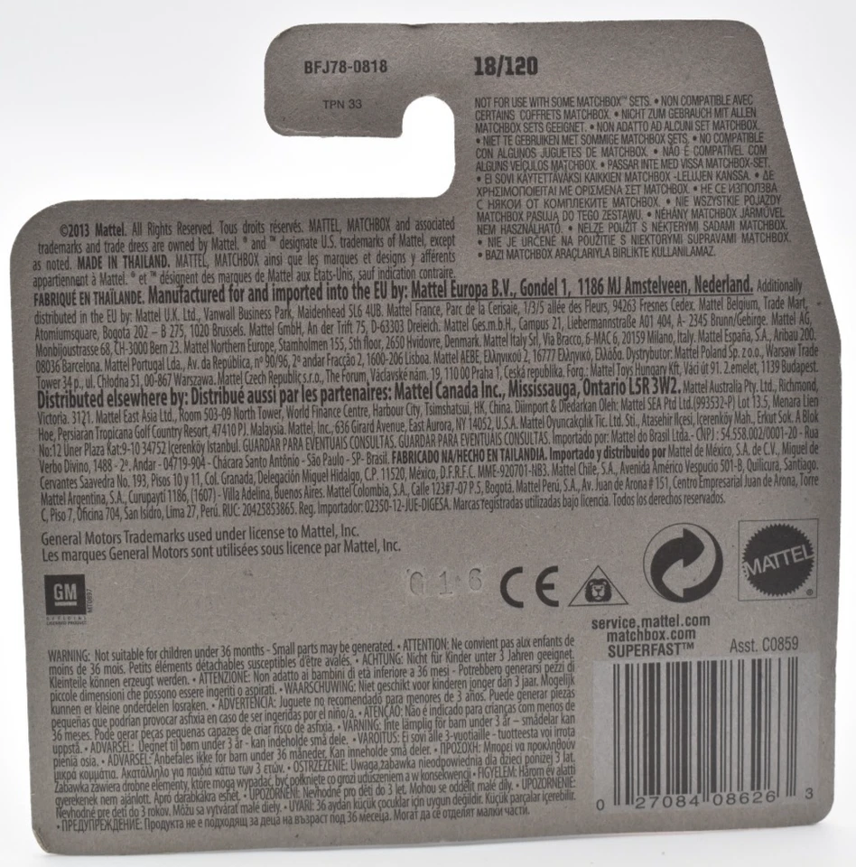 Matchbox GMC Stepside Pickup Truck 18/120 2014 Superfast scheda corta - Immagine 2 di 2