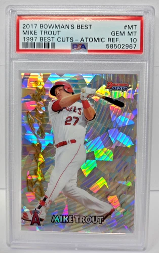2017 Bowmans Best Cuts ATOMIC REFRACTOR - MIKE TROUT Card PSA 10 GEM MINT