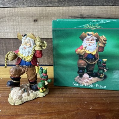 Holiday Time Western Cowboy Santa With Rope In Box 