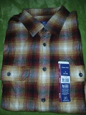 George Mens's Brown Plaid Flannel Shirt - Small 34-36 