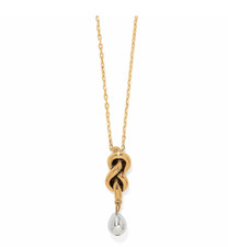 Brighton Interlok Single Knot Drop Two-Tone Pendant Necklace NWT 82