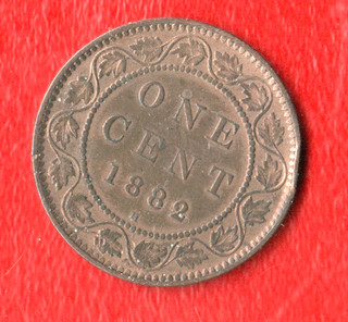 Canada 1882 H Large Cent 1 Cent Bronze Coin Queen Victoria