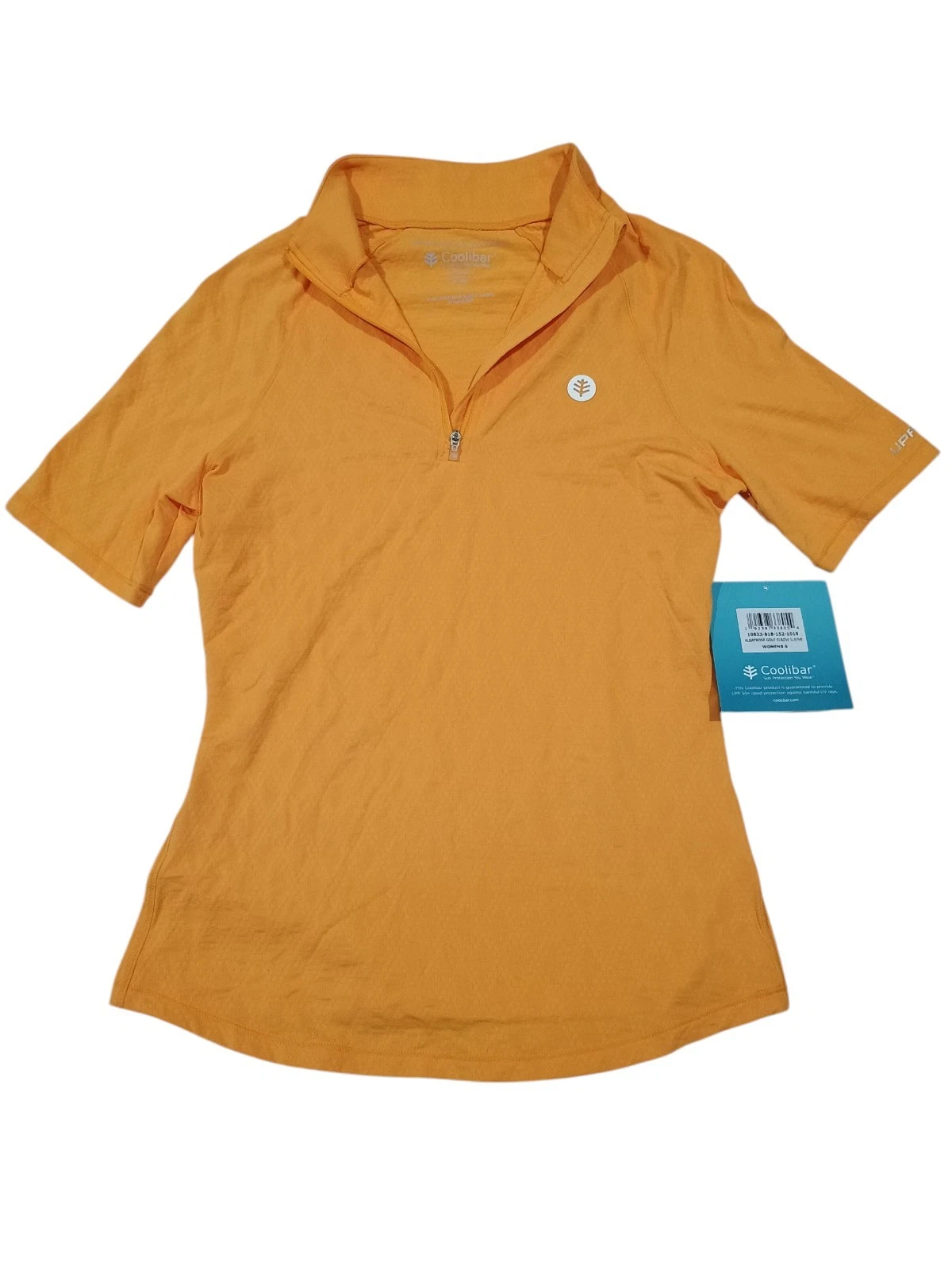 Coolibar Women's Small Albatrose Golf Elbow Sleeve Active Orange UPF 50 NEW UV