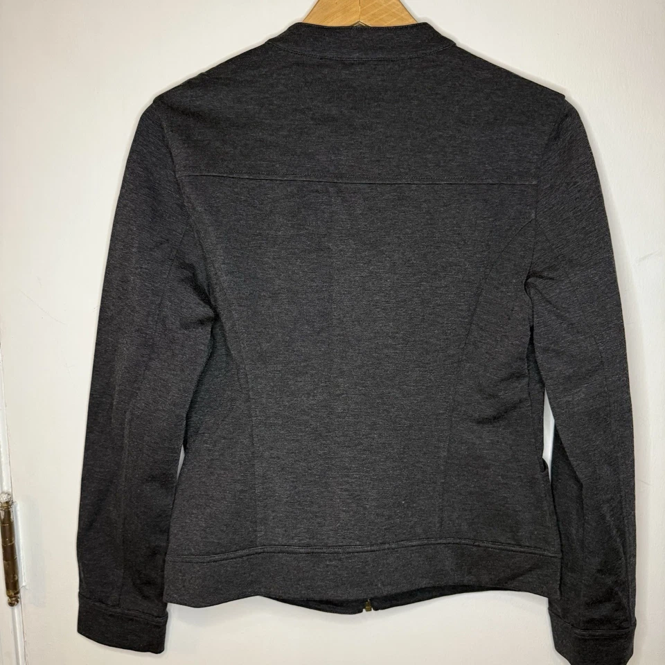 Top ligero Garnet Hill para mujer S gris manga larga mezcla de lana con cremallera Foto 4 de 4