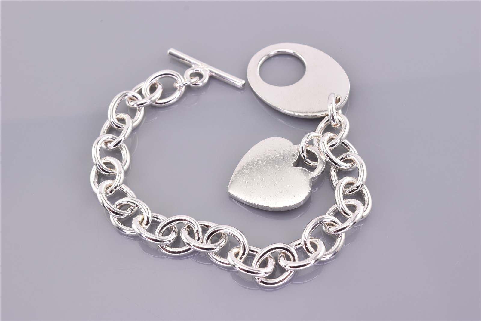 Sterling Silver Dangling Heart 9mm Solid Oval Lin… - image 6