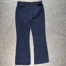 Vintage Wrangler Corduroy Flare Pants Navy Mens Size 32x31 Wide Leg Western USA