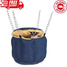 Sugar Glider Pouch Rat Hanging Bed Chipmunks Warm Bed Rat Cage Accessories Sm...