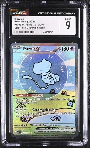 Mew EX 232/091 Special Illustration Rare Paldean Fates Pokemon CGC 9 Mint *010