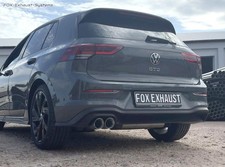  Edelstahl Sportauspuff VW Golf 8 GTD 2x90mm rund doppelwandig abgeschrägt
