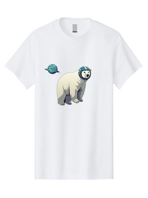 Polar-Bear-Astronaut-7 Mens Graphic Tee, 100% Cotton, Casual Summer Wear