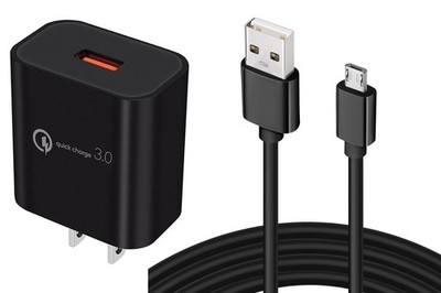18W Fast Home Charger 6ft Long Micro USB Cable Cord USB Wall for Tablets