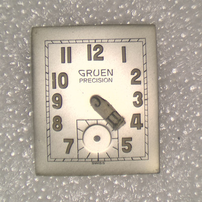 Gruen Precision Watch Dial Silver 22.65 x 18.9mm Rectangular Small Seconds Swiss