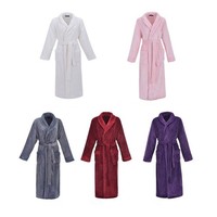Mens Womens Fleece Dressing Gown Thick Warm Bathrobe Winter Lounge Robe Gift