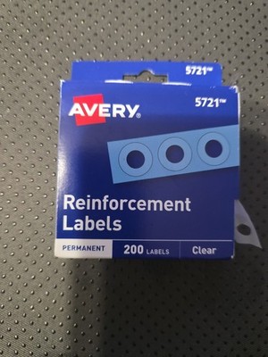 Avery Reinforcement Labels 5721 Permanent 200 Labels Clear