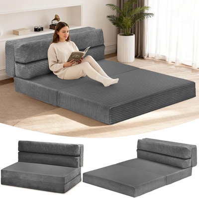 Folding Mattress Full Size, 3 in 1 Convertible Sofa Bed Fold Out Couch Bed Floor