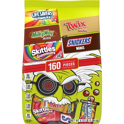 Snickers, Skittles Gummies & More Halloween Candy Variety Pack - 160 Ct Bulk Bag
