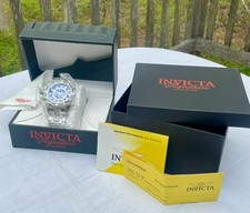 NEW Invicta Reserve 7249 Mens 50mm GMT Blue Dial Steel Watch NOS NWT NIB