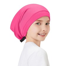 Kids Silk Satin Lined Bonnet for Girls Satin Hair Bonnet for Sleeping Double ...