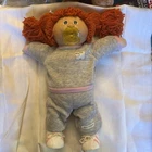 Vtg '85 Cabbage Patch Doll Red Hair Green Eyes Cat Sweatsuit w/Pacifier & BC