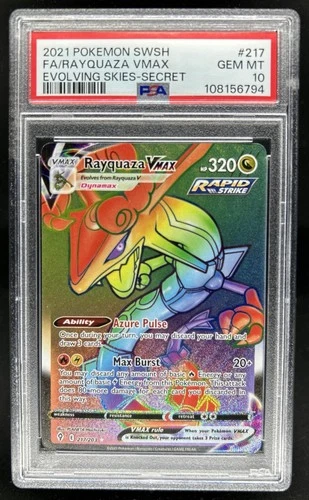 2021 Pokemon SWSH Evolving Skies Rayquaza VMAX #217/203 PSA 10 GEM MINT