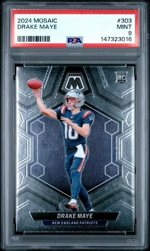 2024 PANINI MOSAIC #303 DRAKE MAYE ROOKIE RC PSA 9