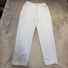 VINTAGE Lee Jeans Womens 12 Petite Light Wash High Rise Tapered Made USA 90s