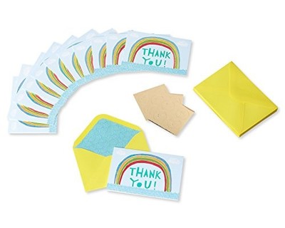 Papyrus Thank You Cards with Envelopes, Rainbow (12-Count)