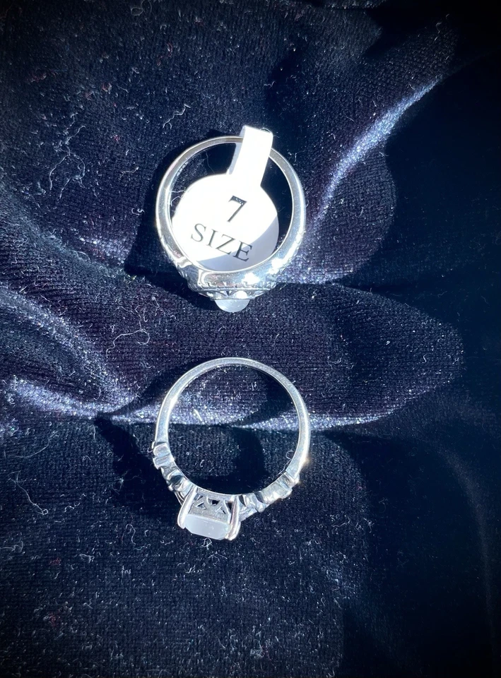 Juego de 2 anillos joyas fragantes talla 7 plata de ley 925 Foto 3 de 3