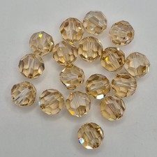 6pc Swarovski Crystal Golden Shadow 10mm Faceted Round 5000 Beads; Large