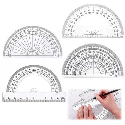 4 Stück Winkelmesser Kunststoff 180 Grad Goniometer für Schule Büro