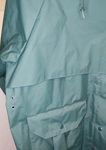 Cabelas Raincoat Womens Large Thick Green Zip & Snap Large Pockets EUC - Picture 6 of 10