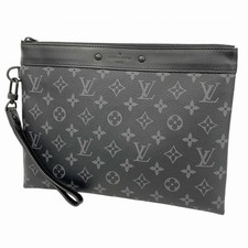 Louis Vuitton Black Go Clutch Eclipse Bag Pochette Monogram Black