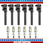 Pack 6 Ignition Coil Platinum Spark Plug for 2003-2008 Ford Escape 3.0L V6 FD502