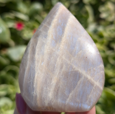 Moonstone Freeform Teardrop Ornament Tower Blue Flash Crystal Gemstone